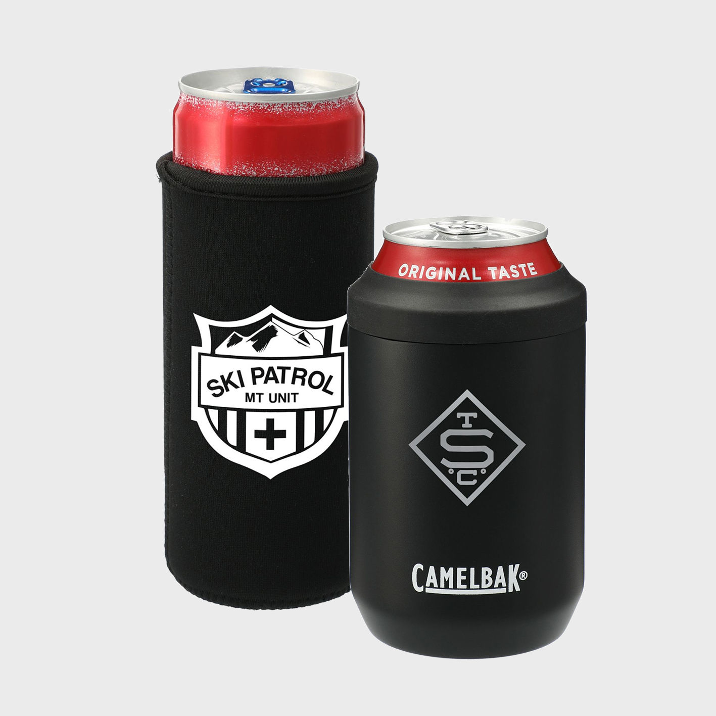 An image of custom koozies that you can print your logo or design on!