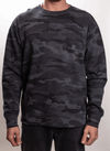 Am image of a Custom Independent Trading Co. Mens Heavy Weight Crew Neck in Black Camo!