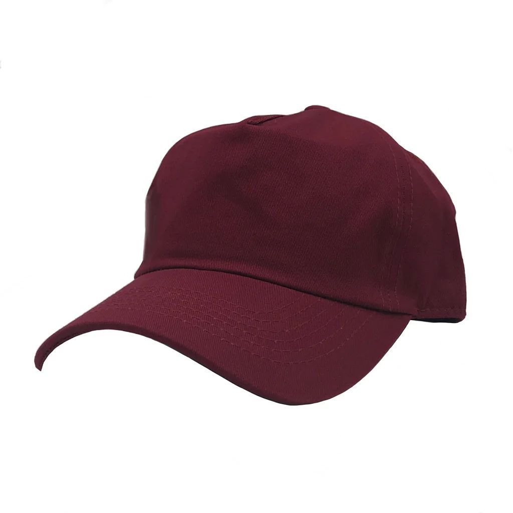 Nissi Panels Washed Cotton Dad Cap in Burgundy