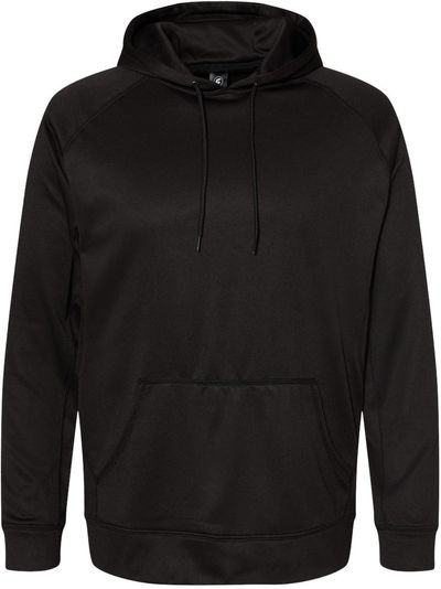 Am image of a Custom Burnside Performance Raglan Pullover Hoodie in Black!