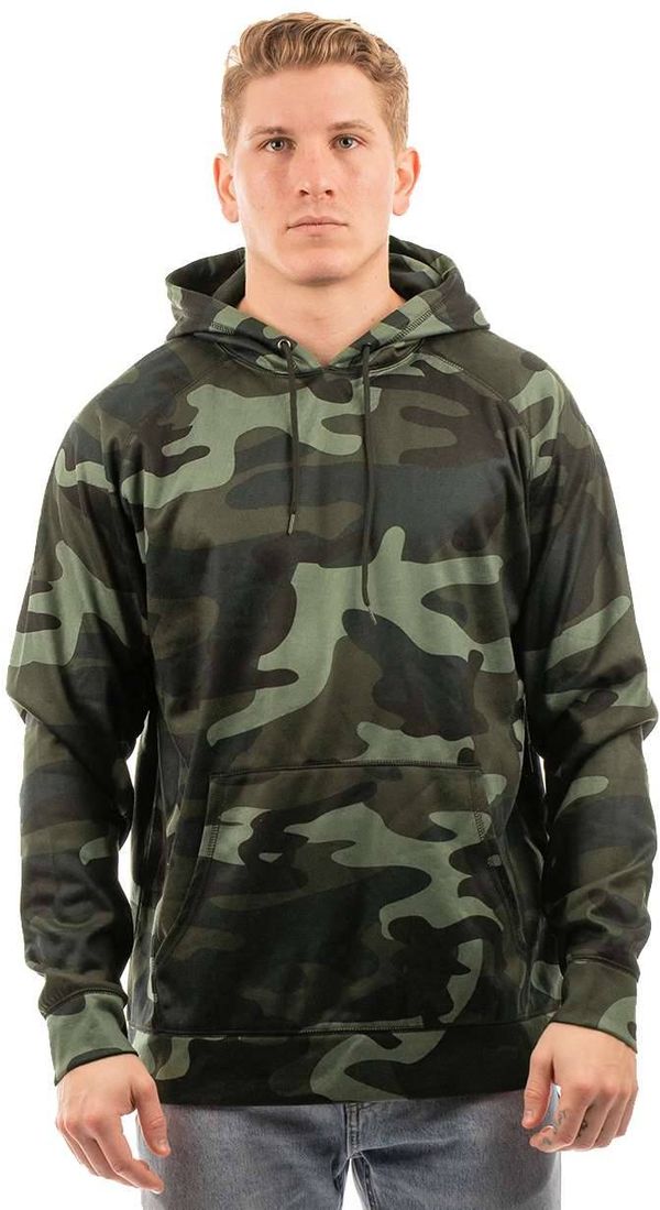 Am image of a Custom Burnside Performance Raglan Pullover Hoodie in Green Camo!