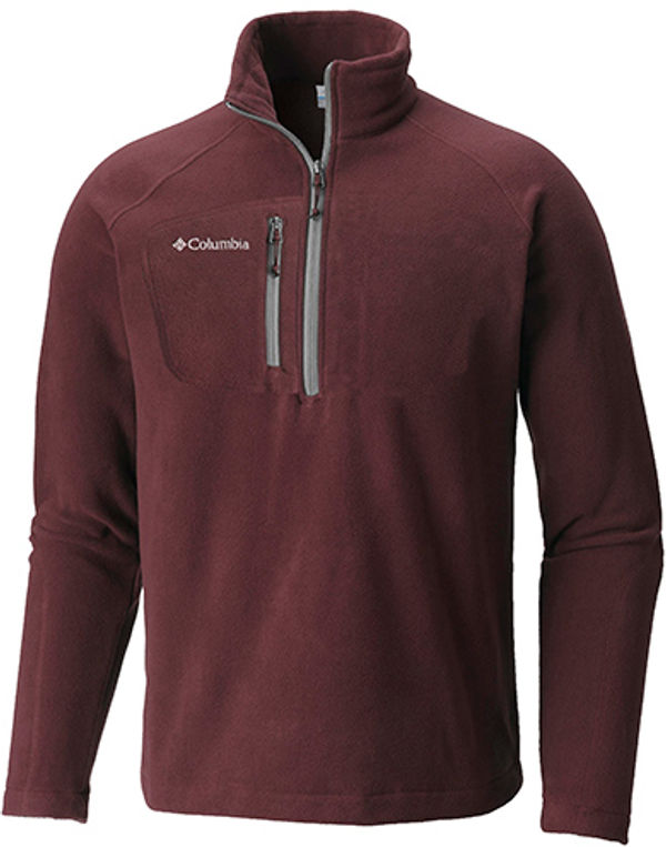 Am image of a Custom Columbia Adult Fast Trek III Half Zip Fleece in Deep Maroon!