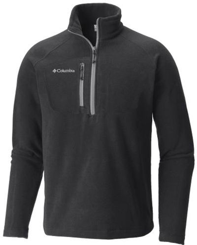 Am image of a Custom Columbia Adult Fast Trek III Half Zip Fleece in Black!