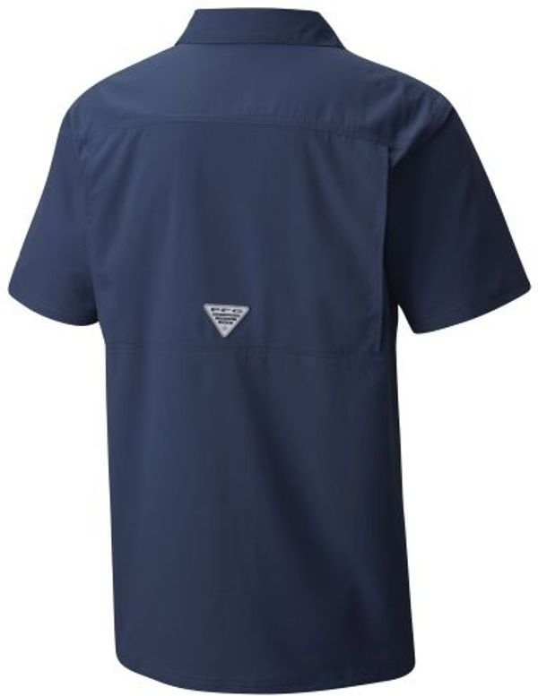 Am image of a Custom Columbia Adult Slack Tide Camp Shirt in Collegiate Navy!