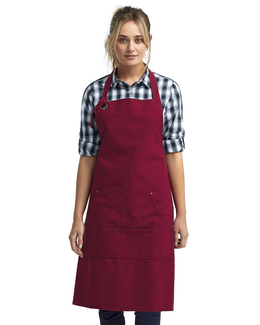 Calibre Heavy Cotton Canvas Pocket Apron in Burgundy