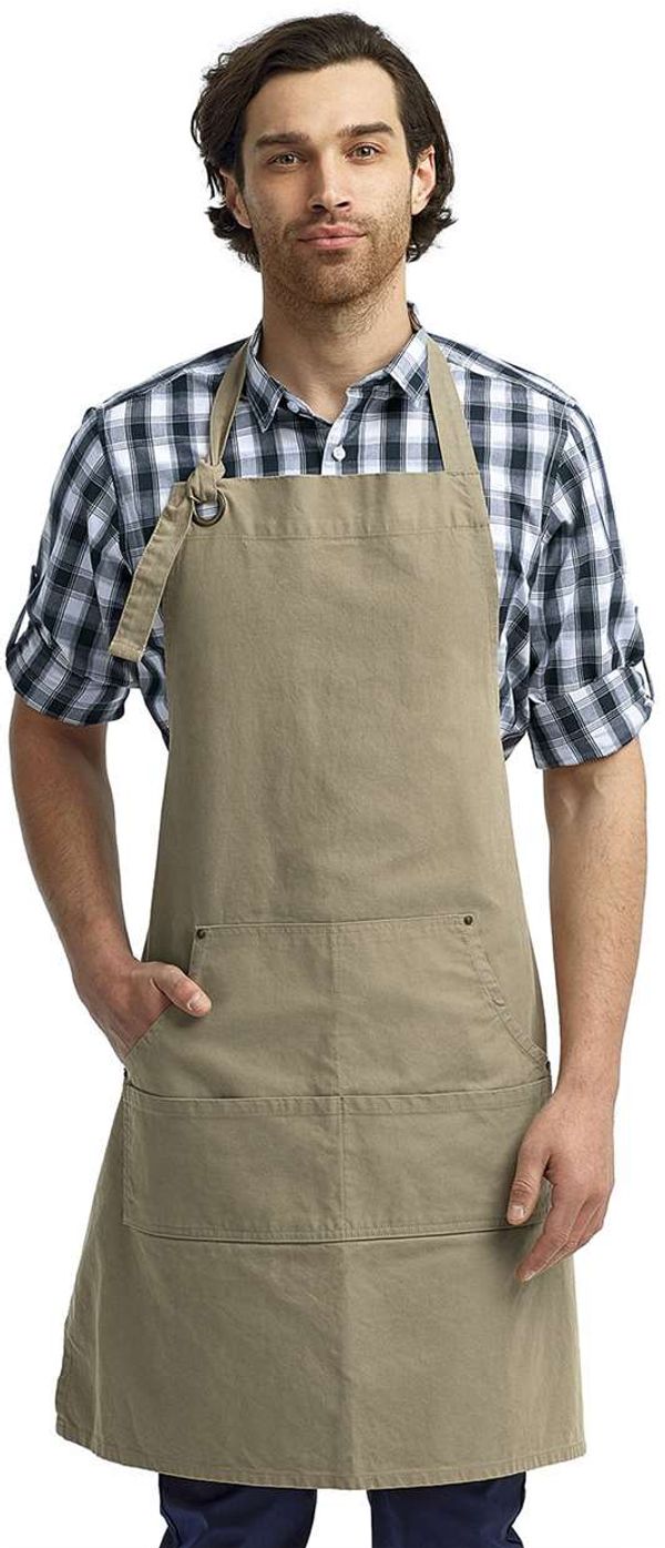 An image of a Custom Calibre Heavy Cotton Canvas Pocket Apron in Khaki!