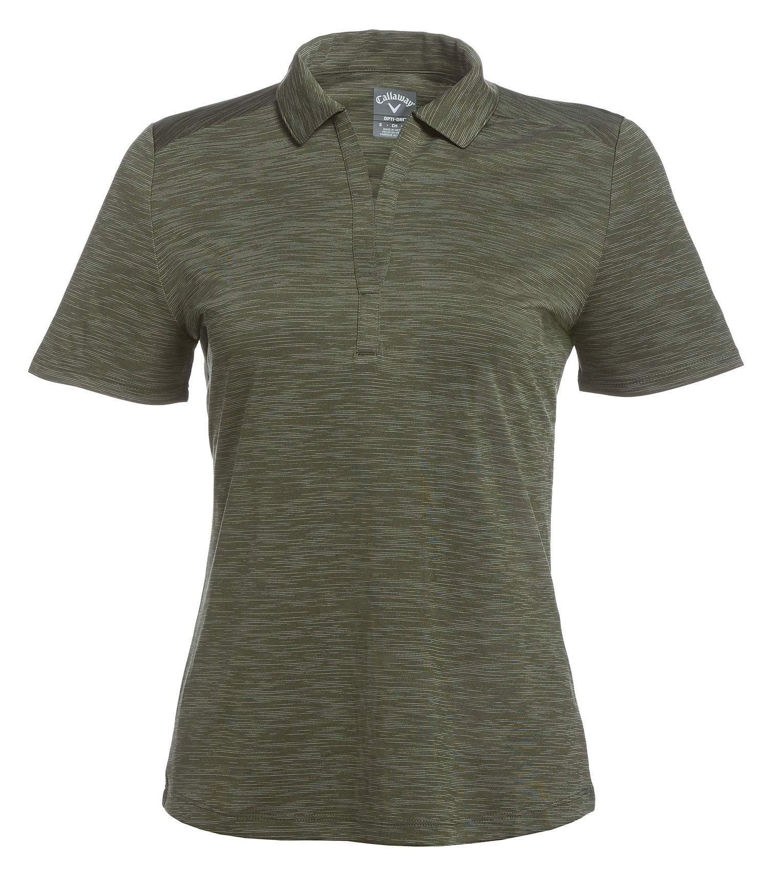 CALLAWAY BROKEN STRIPE TEXTURE LADIES' POLO. in Hedge Green