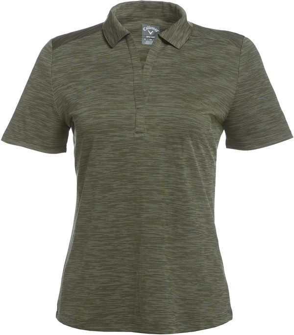 An image of a Custom CALLAWAY BROKEN STRIPE TEXTURE LADIES' POLO. in Hedge Green!