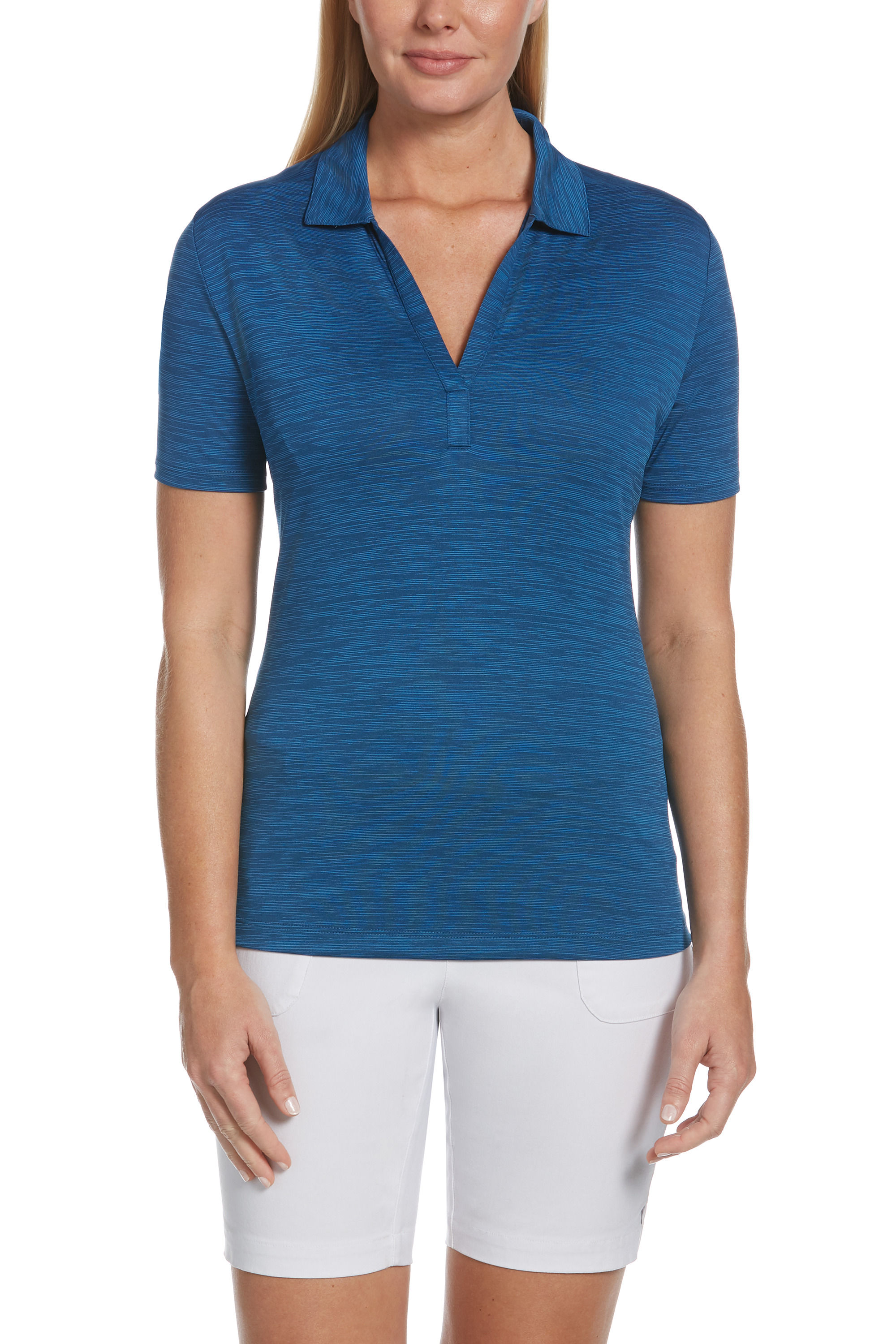 CALLAWAY BROKEN STRIPE TEXTURE LADIES' POLO.