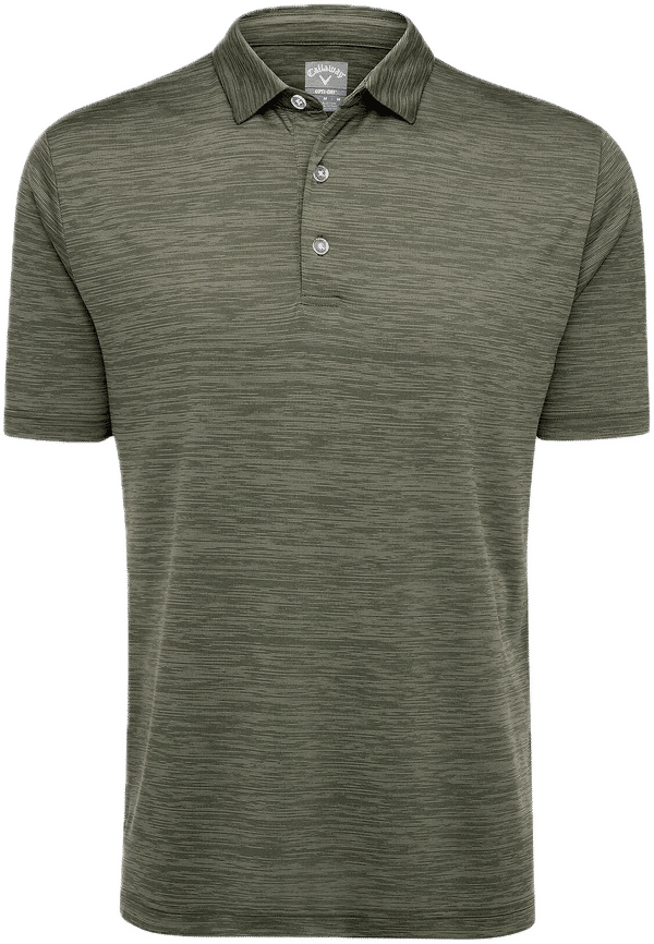 Am image of a Custom Callaway Broken Stripe Texture Polo in Hedge Green!