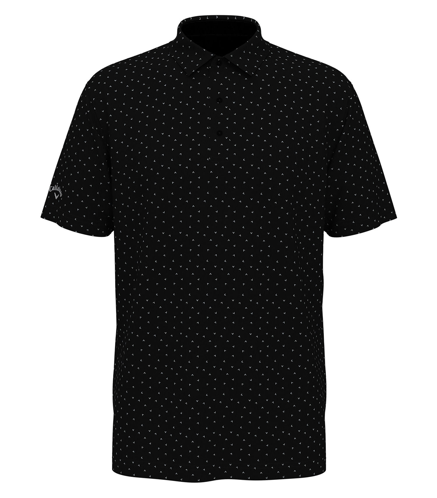 Callaway Micro Chev Print Polo in Caviar