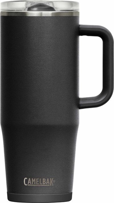 Am image of a Custom CamelBak Thrive Leak Proof Mug 32oz in Black!