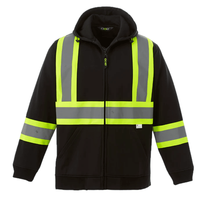 Canada Sportswear Freedom Hi Vis Full Zip Hooded Sweatshirt in Black