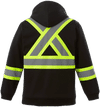 Am image of a Custom Canada Sportswear Freedom Hi Vis Full Zip Hooded Sweatshirt in Black!