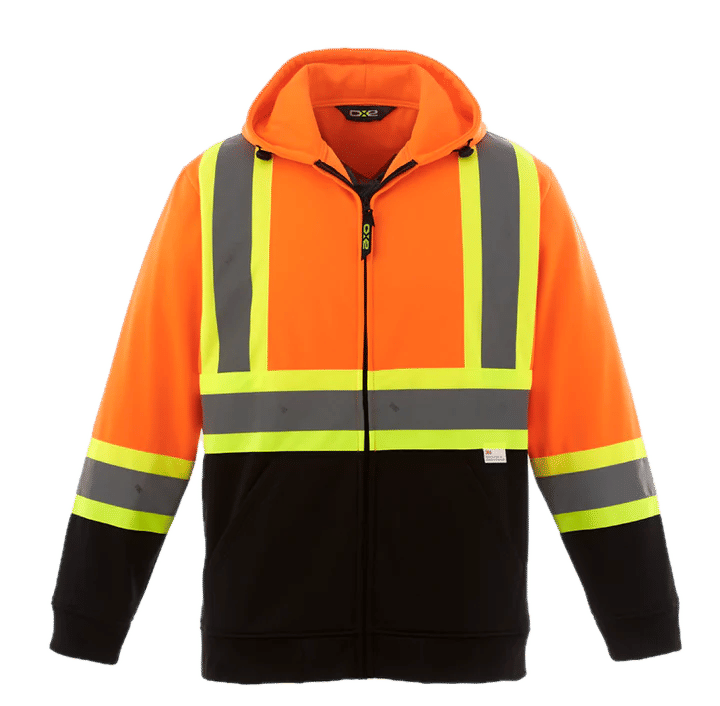 Canada Sportswear Freedom Hi Vis Full Zip Hooded Sweatshirt in Hi Vis Orange