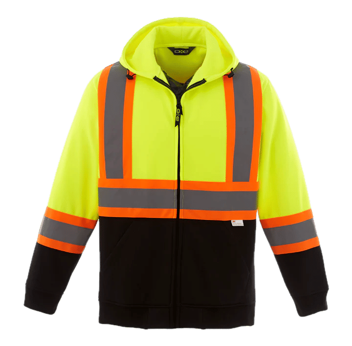 Canada Sportswear Freedom Hi Vis Full Zip Hooded Sweatshirt in Hi Vis Yellow