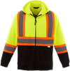Am image of a Custom Canada Sportswear Freedom Hi Vis Full Zip Hooded Sweatshirt in Hi Vis Yellow!
