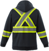 Am image of a Custom Canada Sportswear Freedom Hi Vis Full Zip Hooded Sweatshirt in Navy!