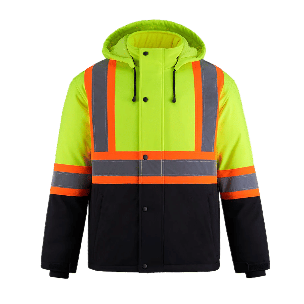 Canada Sportswear Freightliner Hi Vis Insulated Softshell with Detachable Hood in Hi Vis Yellow