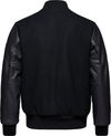 An image of a Custom Canada Sportswear Melton and Leather Varsity Jacket in Black!