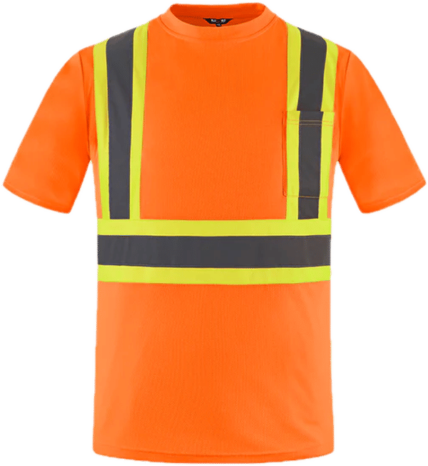 Am image of a Custom Canada Sportswear Primeguard Hi Vis Shirt in Hi Vis Orange!