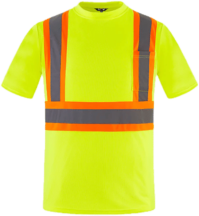 Am image of a Custom Canada Sportswear Primeguard Hi Vis Shirt in Hi Vis Yellow!