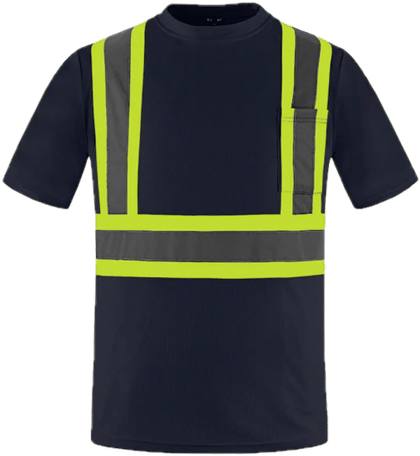 Am image of a Custom Canada Sportswear Primeguard Hi Vis Shirt in Navy!