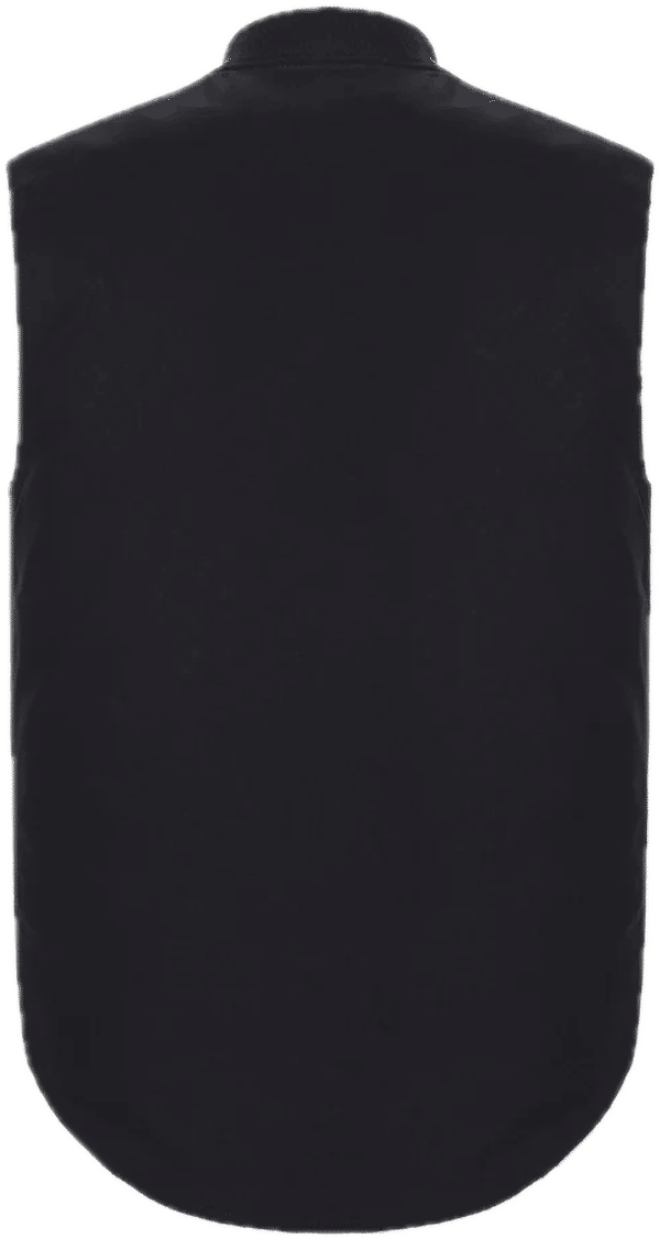 Am image of a Custom Canada Sportswear Ram Adult Cotton Canvas Vest with Sherpa Lining in Black!