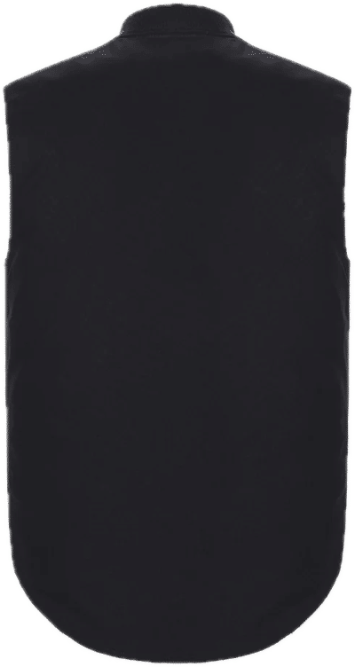 Am image of a Custom Canada Sportswear Ram Adult Cotton Canvas Vest with Sherpa Lining in Black!