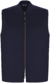 Am image of a Custom Canada Sportswear Ram Adult Cotton Canvas Vest with Sherpa Lining in Navy!