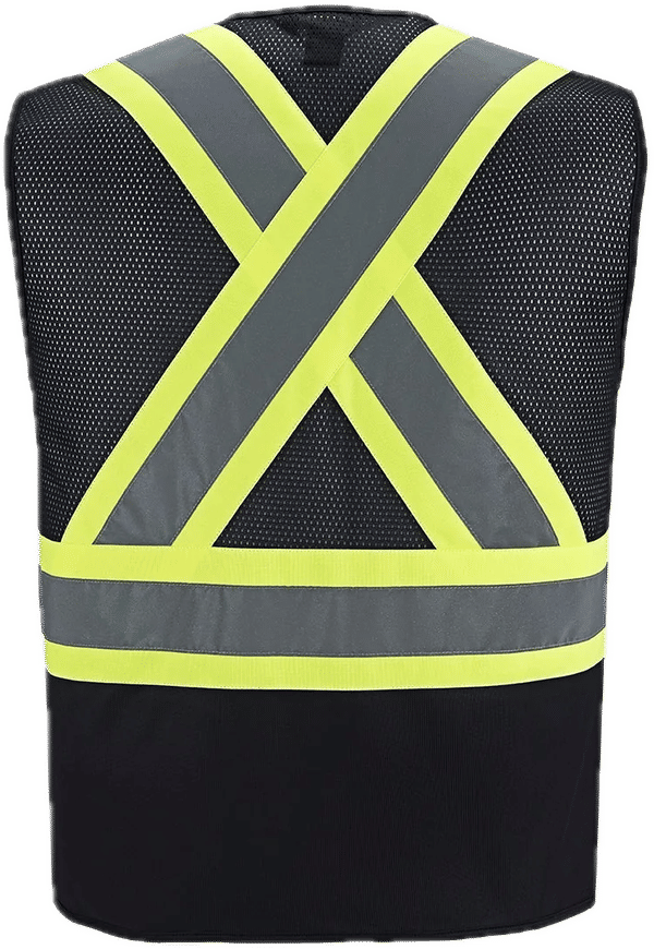 Am image of a Custom Canada Sportswear Scout Hi Vis Zipper front Vest in Black!