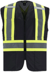 Am image of a Custom Canada Sportswear Scout Hi Vis Zipper front Vest in Black!