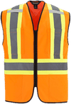 Am image of a Custom Canada Sportswear Scout Hi Vis Zipper front Vest in Hi Vis Orange!
