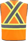 Am image of a Custom Canada Sportswear Scout Hi Vis Zipper front Vest in Hi Vis Orange!