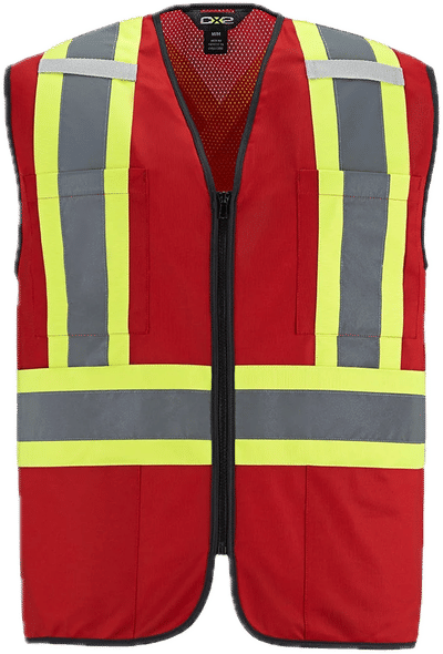 Am image of a Custom Canada Sportswear Scout Hi Vis Zipper front Vest in Red!