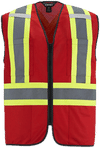 Am image of a Custom Canada Sportswear Scout Hi Vis Zipper front Vest in Red!