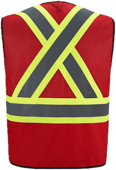 Am image of a Custom Canada Sportswear Scout Hi Vis Zipper front Vest in Red!