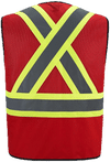 Am image of a Custom Canada Sportswear Scout Hi Vis Zipper front Vest in Red!