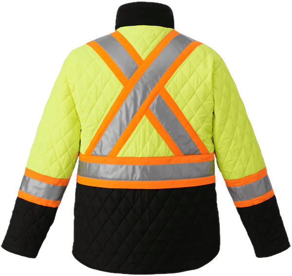 An image of a Custom Canada Sportswear Zircon Cotton Canvas Reversible to Polyester Hi Vis Insulated Jacket Vendor!