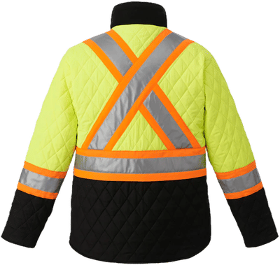 An image of a Custom Canada Sportswear Zircon Cotton Canvas Reversible to Polyester Hi Vis Insulated Jacket Vendor!
