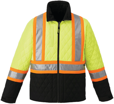 An image of a Custom Canada Sportswear Zircon Cotton Canvas Reversible to Polyester Hi Vis Insulated Jacket Vendor!