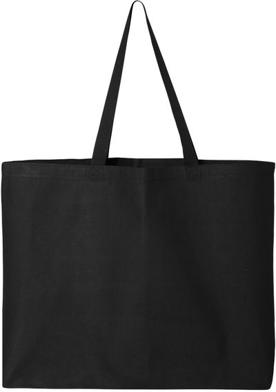 Am image of a Custom Canvas Thick Gusseted Jumbo Tote in Black!
