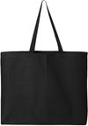 Am image of a Custom Canvas Thick Gusseted Jumbo Tote in Black!