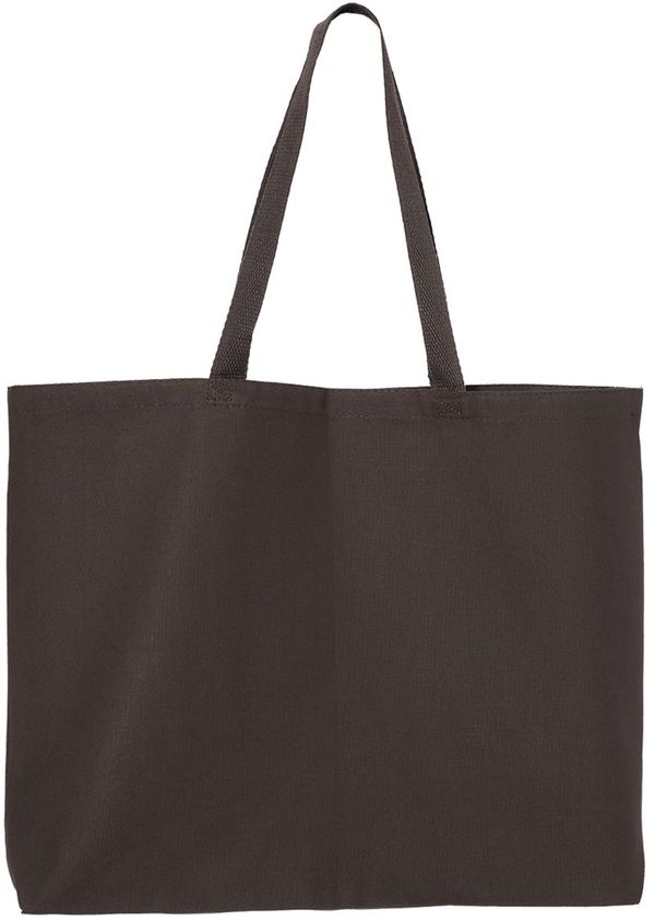 Am image of a Custom Canvas Thick Gusseted Jumbo Tote in Charcoal!