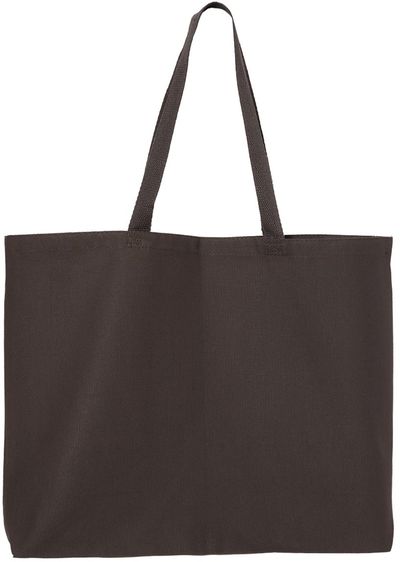 Am image of a Custom Canvas Thick Gusseted Jumbo Tote in Charcoal!