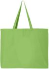 Am image of a Custom Canvas Thick Gusseted Jumbo Tote in Lime!