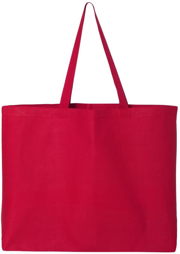Am image of a Custom Canvas Thick Gusseted Jumbo Tote in Red!