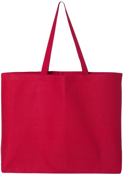 Am image of a Custom Canvas Thick Gusseted Jumbo Tote in Red!