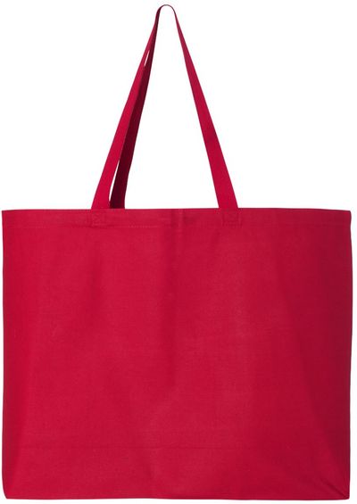 Am image of a Custom Canvas Thick Gusseted Jumbo Tote in Red!