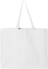 Am image of a Custom Canvas Thick Gusseted Jumbo Tote in White!